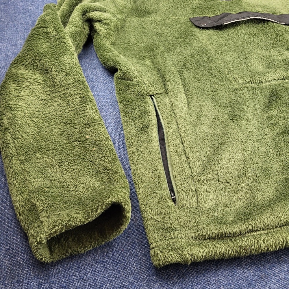 Browning Mens XXL Olive Green High Pile Fleece Quarter Snap Pullover Jacket - Picture 3 of 10